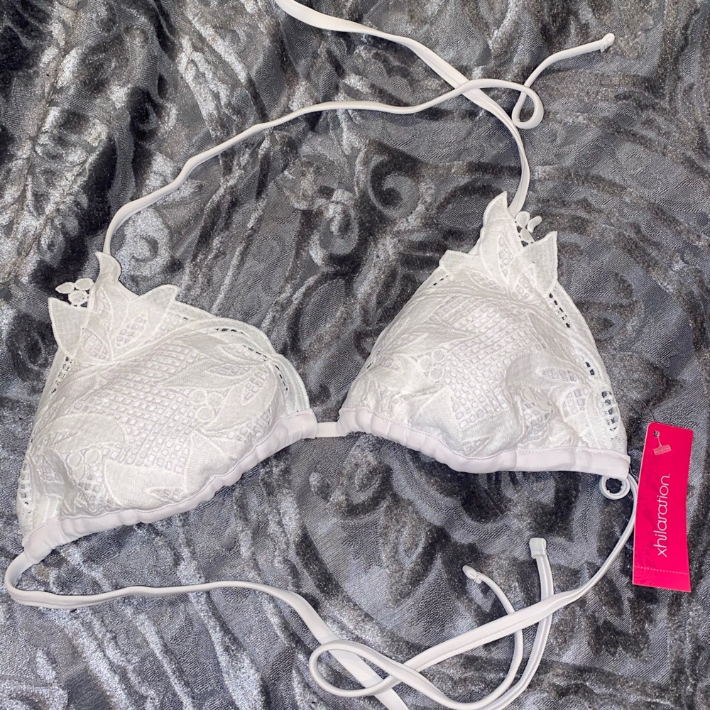 Xhilaration white lace bathing suit top. NWT